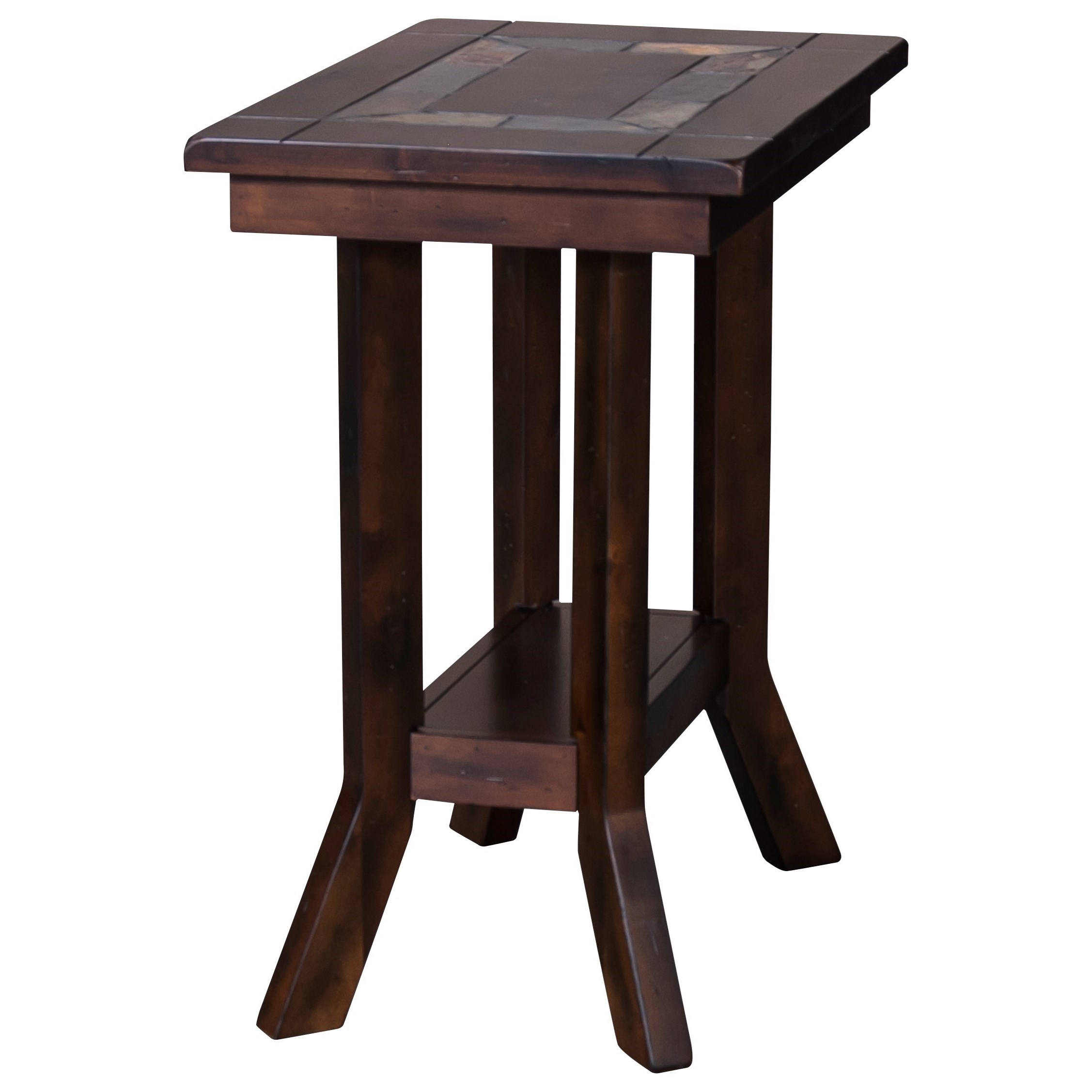 210313110 End Table with Natural Slate Inlay Sadler s Home